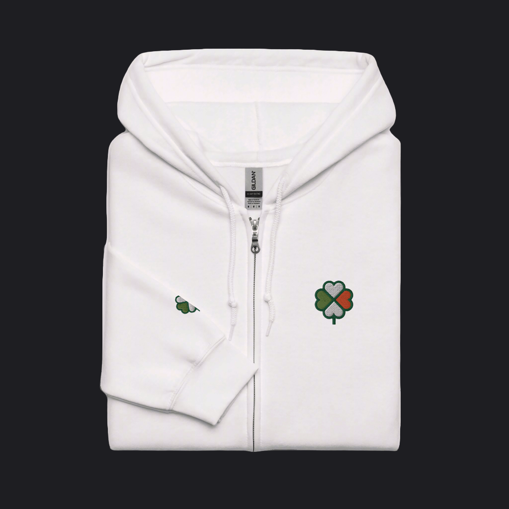 Eirin Apparel Men's Hoodie White / S Men's Signature Hibernian Premium Zip Up Hoodie