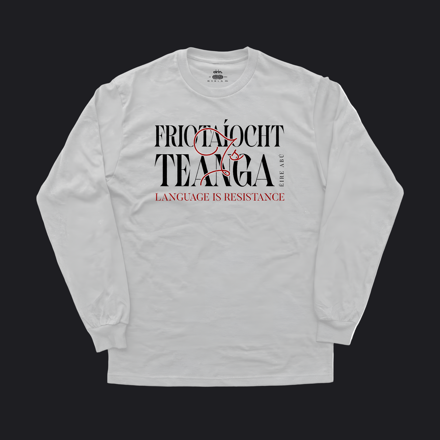 Eirin Apparel Men's Long Sleeve Shirt Ash / S Men’s 'Language Is Resistance' Long Sleeve Gaelic Shirt