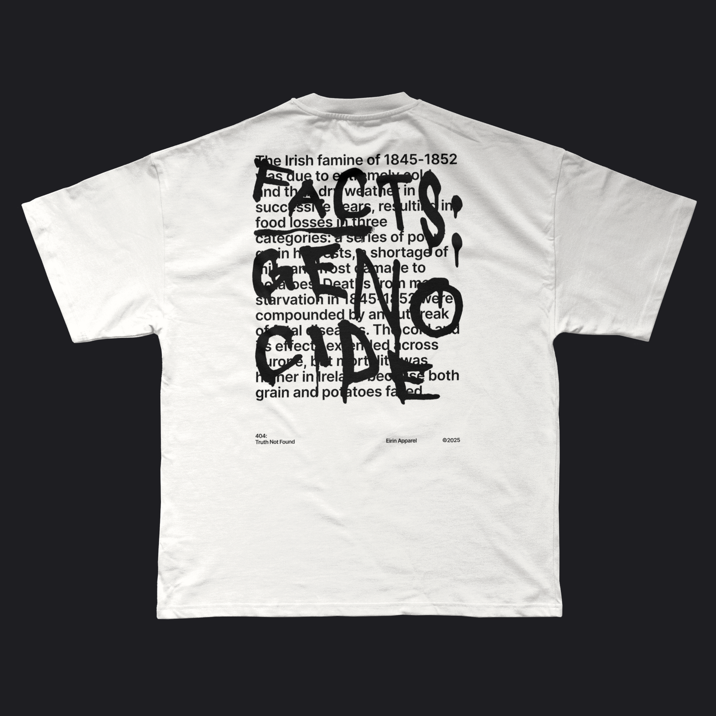 Eirin Apparel Men's T-Shirt Men’s '404: Truth Not Found' T-Shirt – Irish Genocide Not Famine Awareness