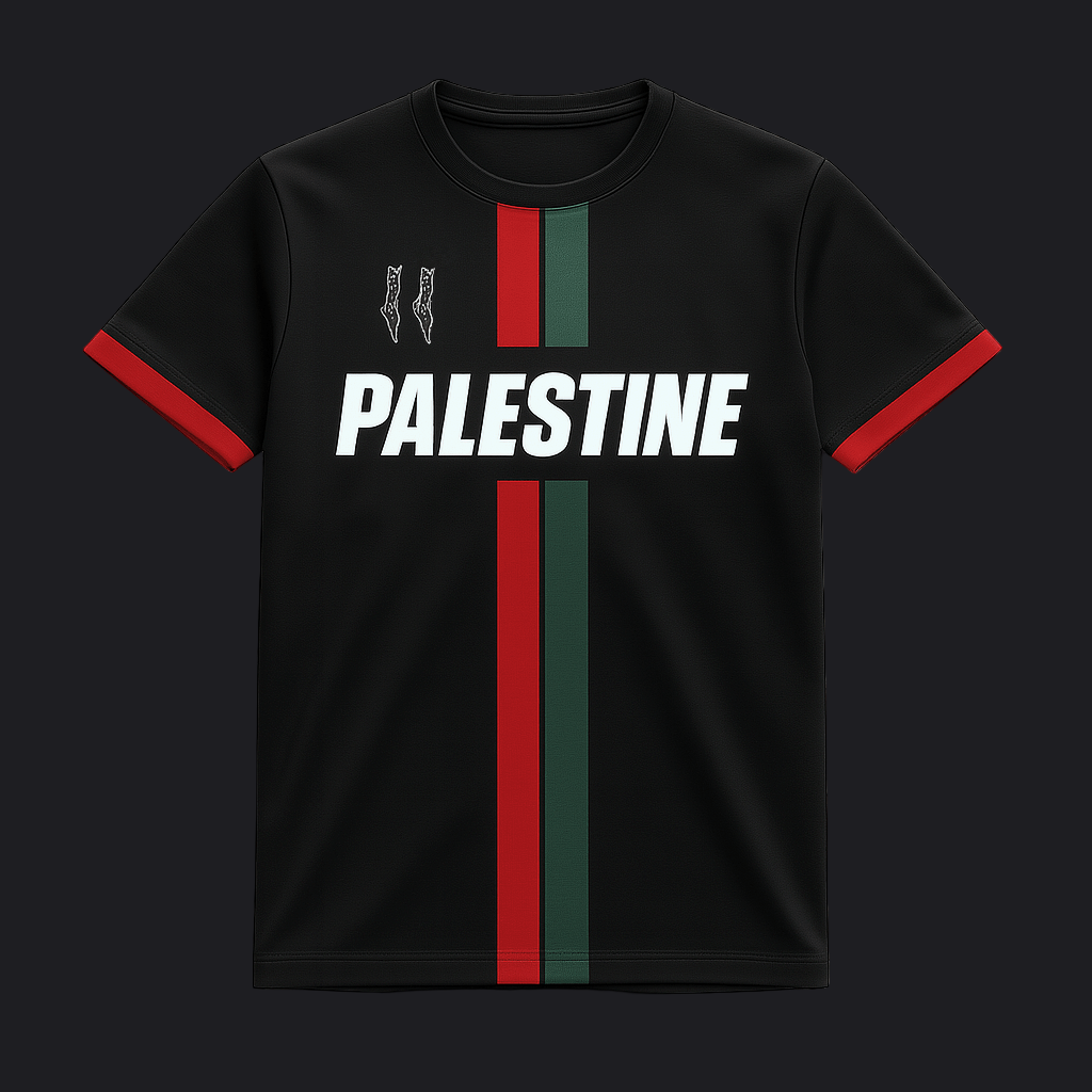 Eirin Apparel Men's T-Shirt Men’s Black Palestine Stripe Jersey