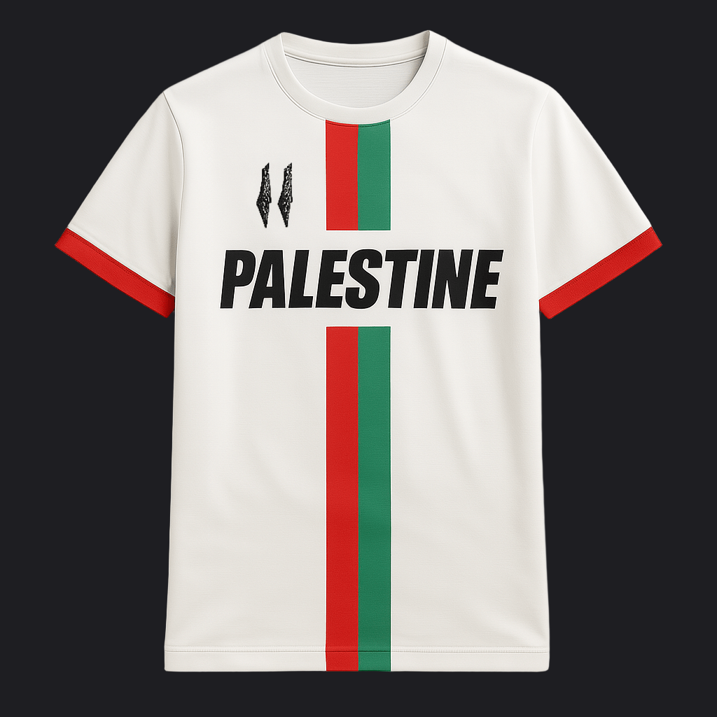 Eirin Apparel Men's T-Shirt Men’s White Palestine Stripe Jersey