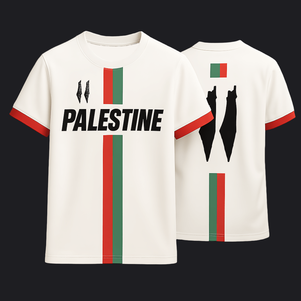 Eirin Apparel Men's T-Shirt Men’s White Palestine Stripe Jersey
