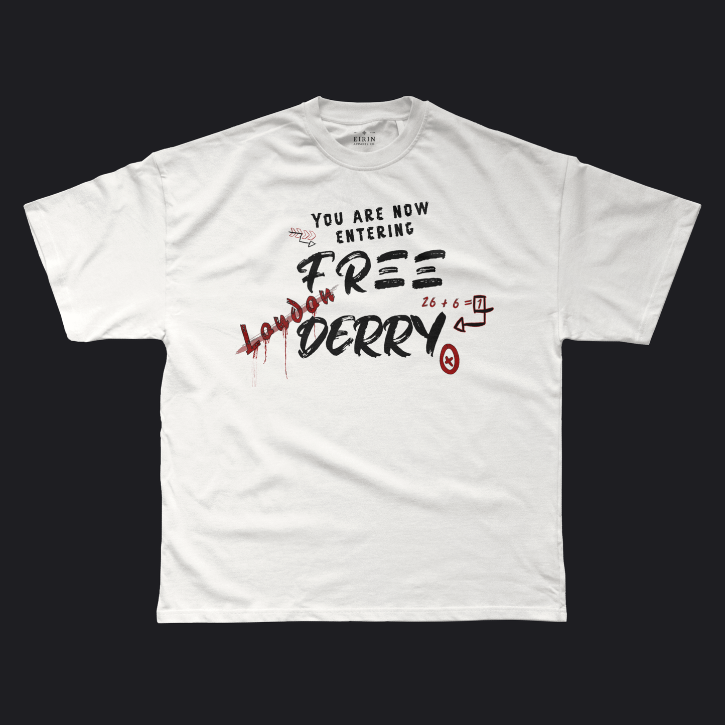 Eirin Apparel Men's T-Shirt White / S Men's Free Derry Graffiti Print T-Shirt