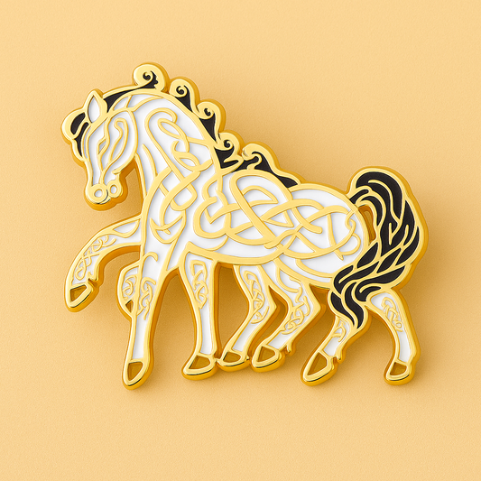Eirin Apparel Single Lapel Pin Brooch Celtic Spirit Horse Flag Lapel Pin Brooch Badge - Collector’s Edition