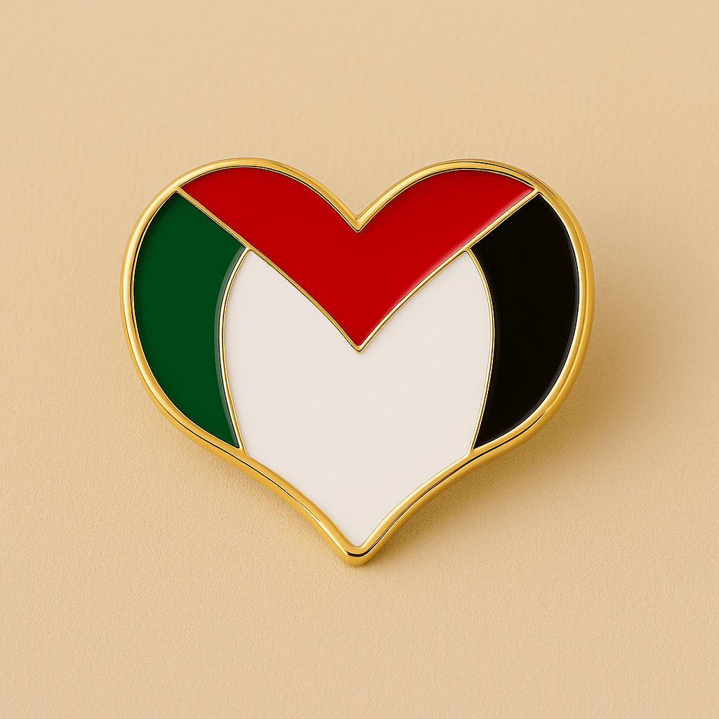 Eirin Apparel Single Lapel Pin Brooch Heart Of Palestine Lapel Pin Brooch Badge - Collector’s Edition