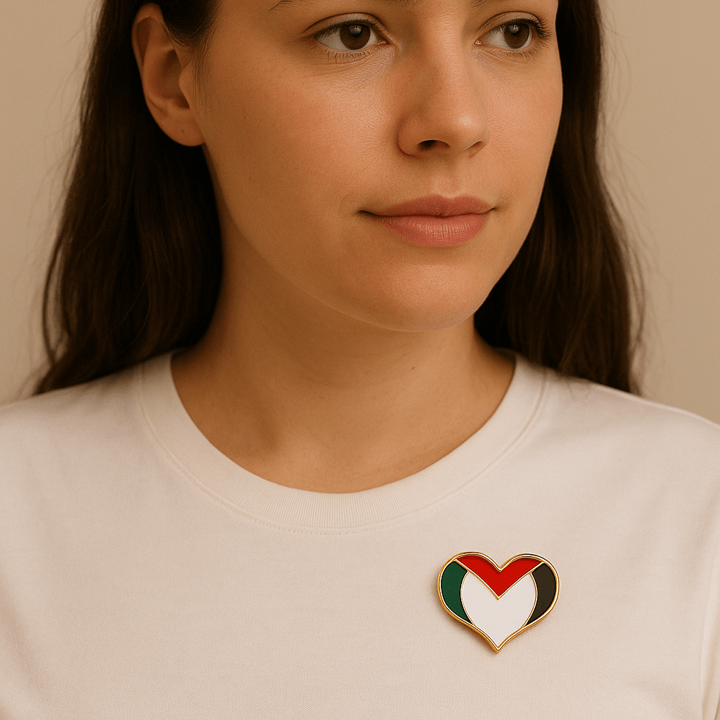 Eirin Apparel Single Lapel Pin Brooch Heart Of Palestine Lapel Pin Brooch Badge - Collector’s Edition