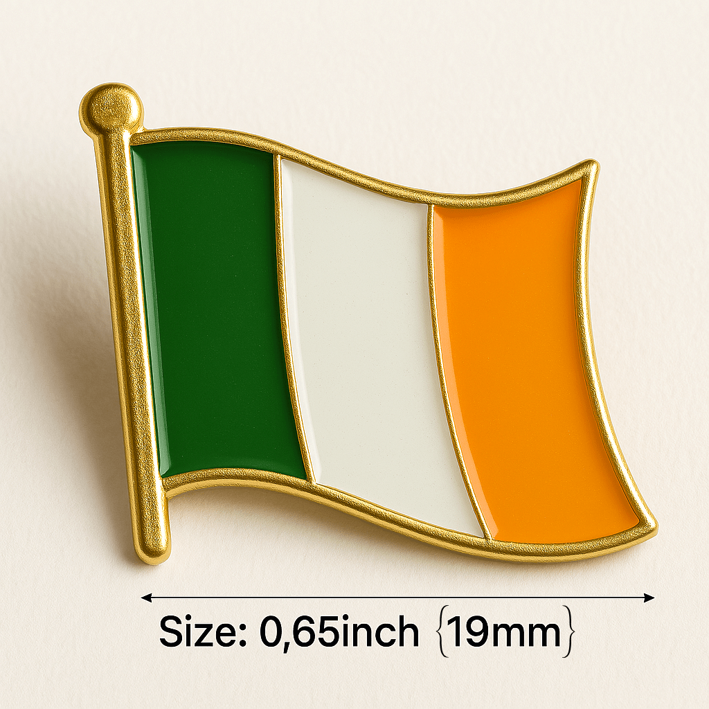 Eirin Apparel Single Lapel Pin Brooch Ireland Flag Lapel Pin Brooch Badge - Collector’s Edition