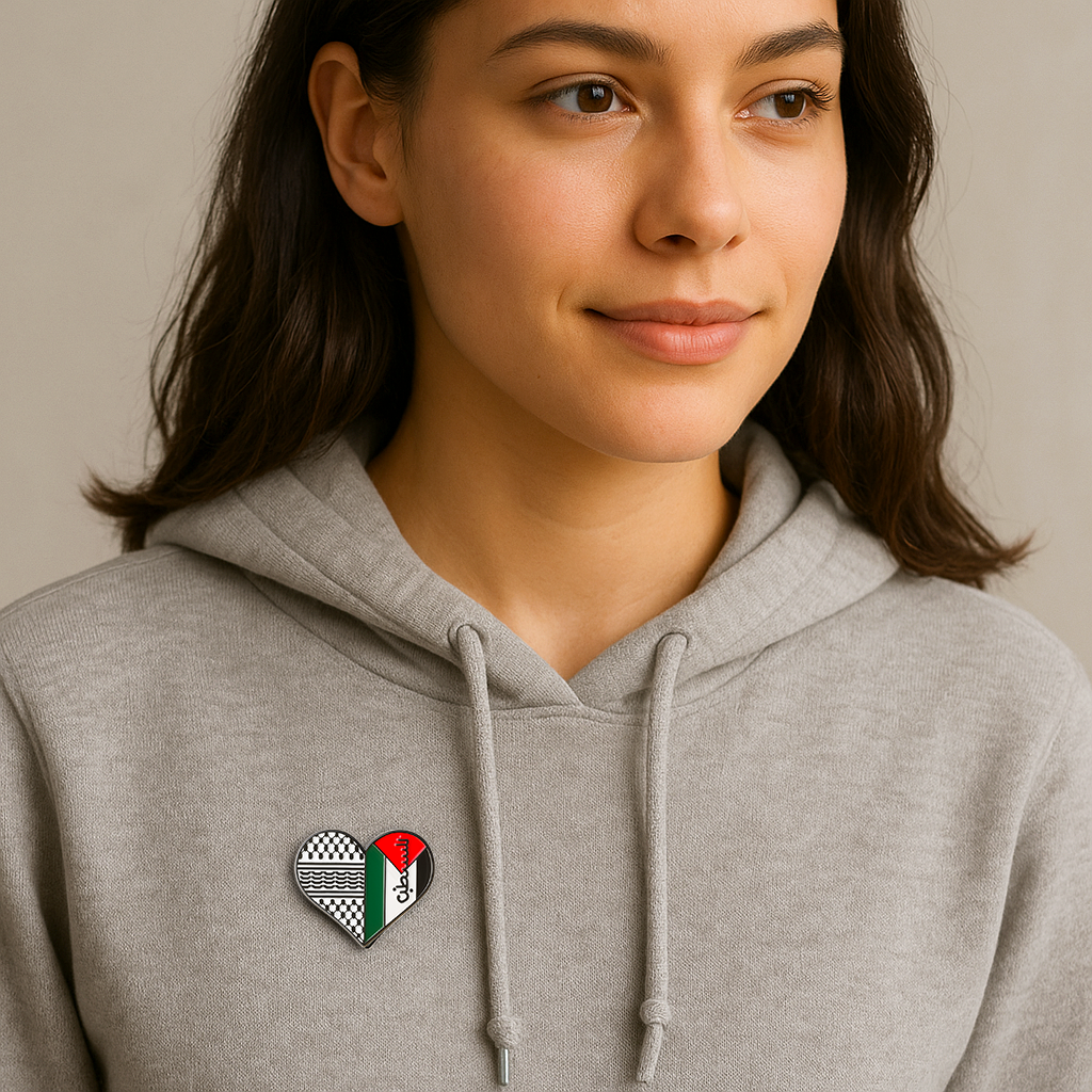 Eirin Apparel Single Lapel Pin Brooch The Keffiyeh Heart Lapel Pin Brooch Badge - Collector’s Edition