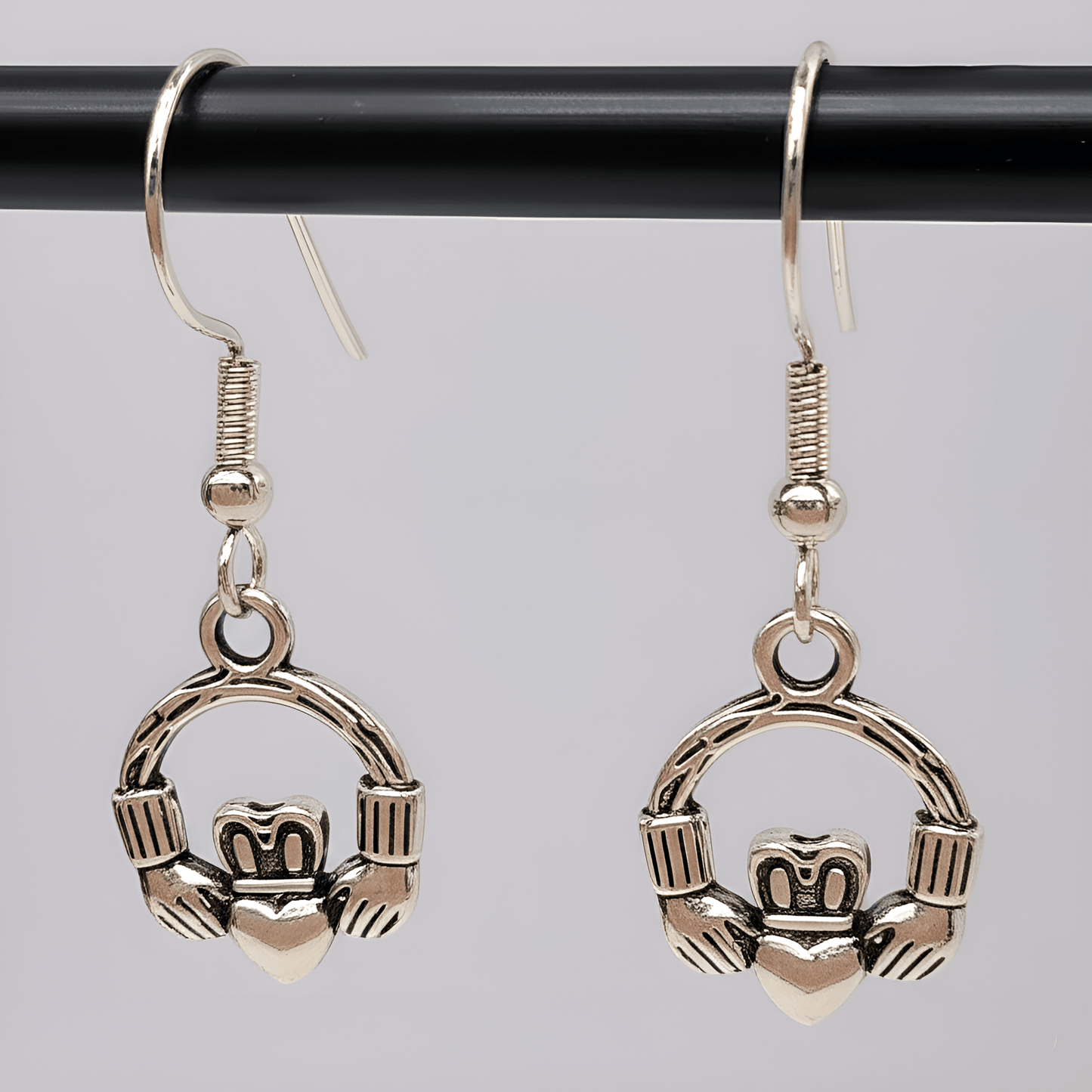 Eirin Apparel Stainless Steel Claddagh Earrings Women's Dainty Claddagh Dangle Stainless Steel Earrings - 'Eternalen'