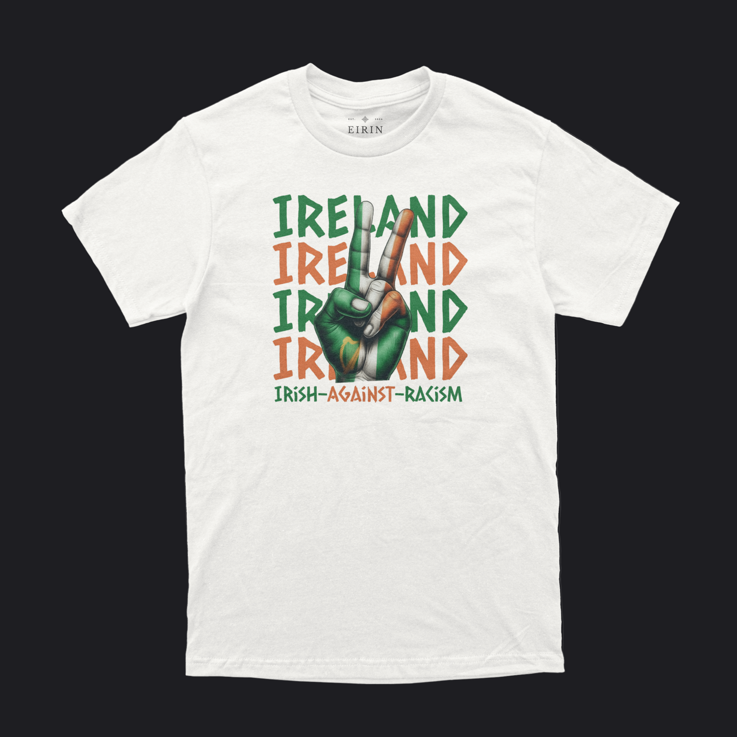 Eirin Apparel White / S Unisex 'Irish Against Racism' T-Shirt