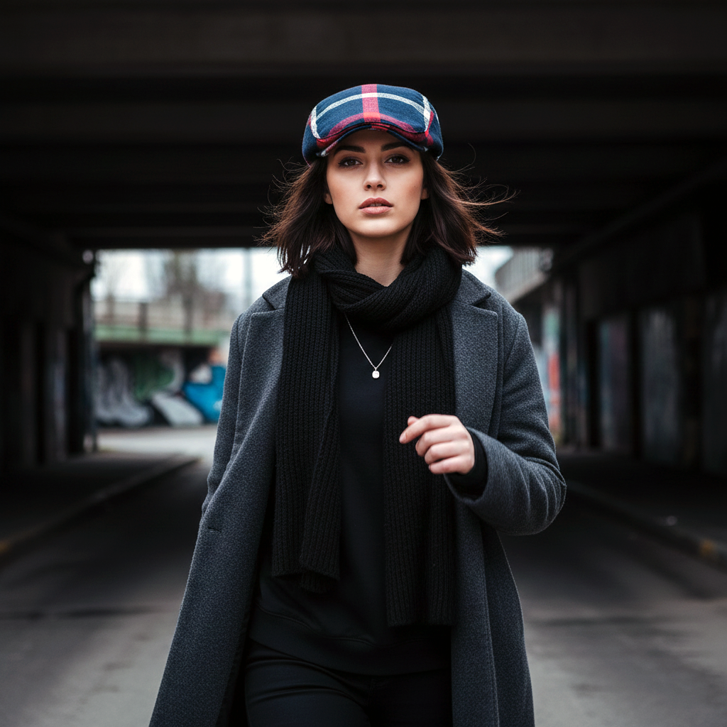 Eirin Apparel Women's Flat Cap Women's 'Laura Clay Collection' Celtic Flat Cap – Atlantic Night Patchwork