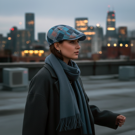 Eirin Apparel Women's Flat Cap Women's 'Laura Clay Collection' Celtic Flat Cap – Atlantic Pastels Patchwork