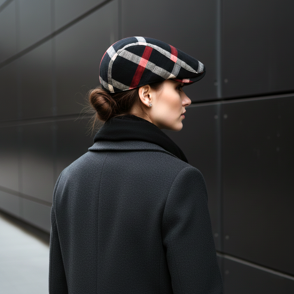 Eirin Apparel Women's Flat Cap Women's 'Laura Clay Collection' Celtic Flat Cap – Midnight Rowan Patchwork