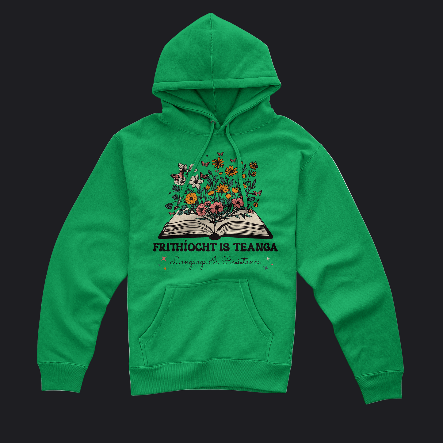 Eirin Apparel Women's Hoodie Irish Green / S Women’s 'Language Is Resistance' Gaelic Hoodie