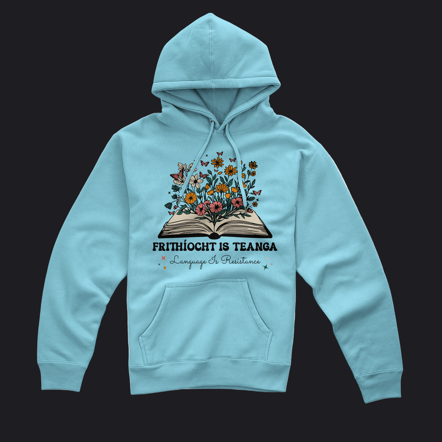 Eirin Apparel Women's Hoodie Light Blue / S Women’s 'Language Is Resistance' Gaelic Hoodie