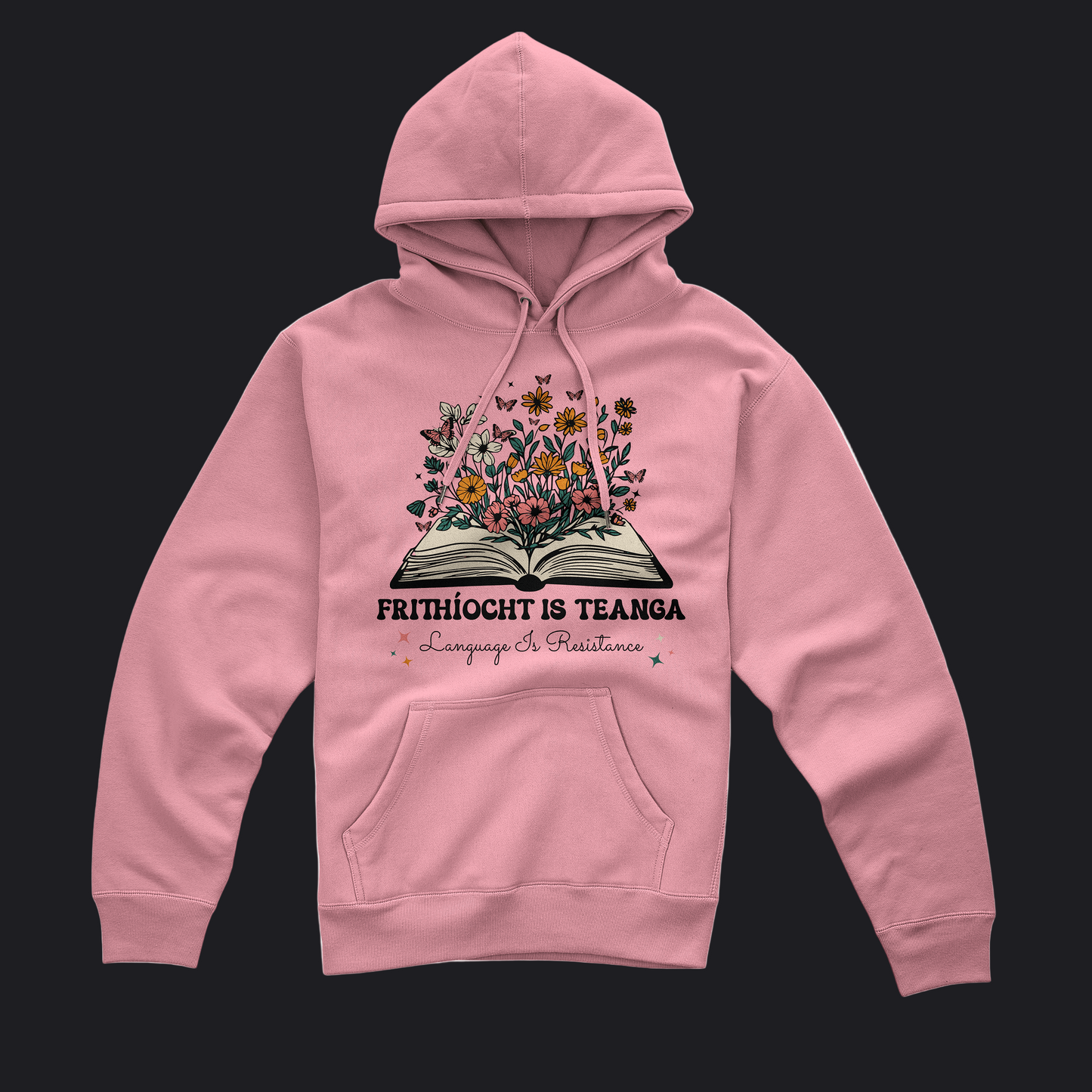 Eirin Apparel Women's Hoodie Light Pink / S Women’s 'Language Is Resistance' Gaelic Hoodie