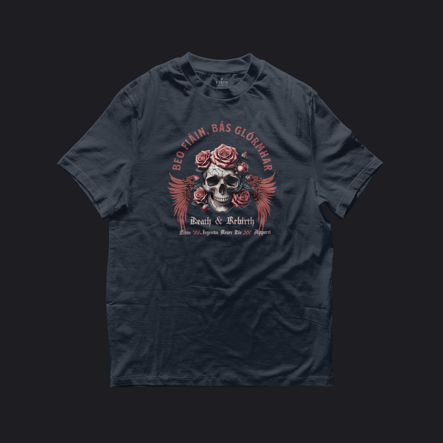 Eirin Apparel Women's T-Shirt Navy / S Women's 'Live Wild, Die Glorious' Gaelic T-Shirt