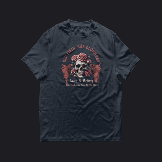 Eirin Apparel Women's T-Shirt Navy / S Women's 'Live Wild, Die Glorious' Gaelic T-Shirt