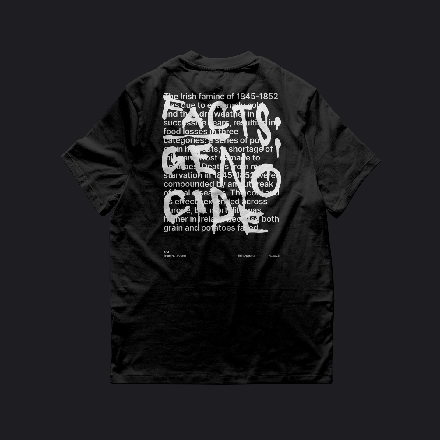 Eirin Apparel Women's T-Shirt Women’s '404: Truth Not Found' T-Shirt – Irish Genocide Not Famine Awareness