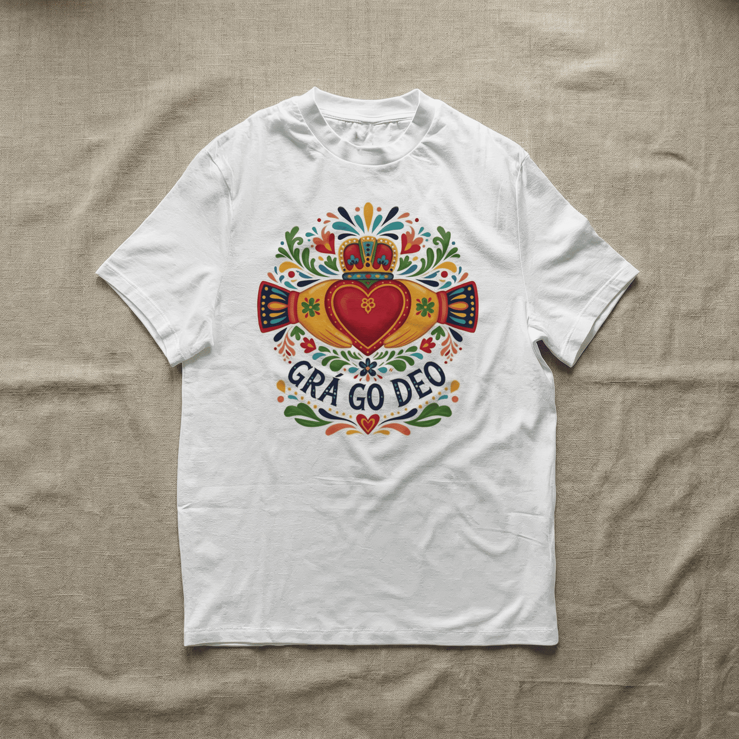 Eirin Apparel Women's T-Shirt Women's Boho Claddagh 'Grá go Deo / Forever Love' Gaelic T-Shirt