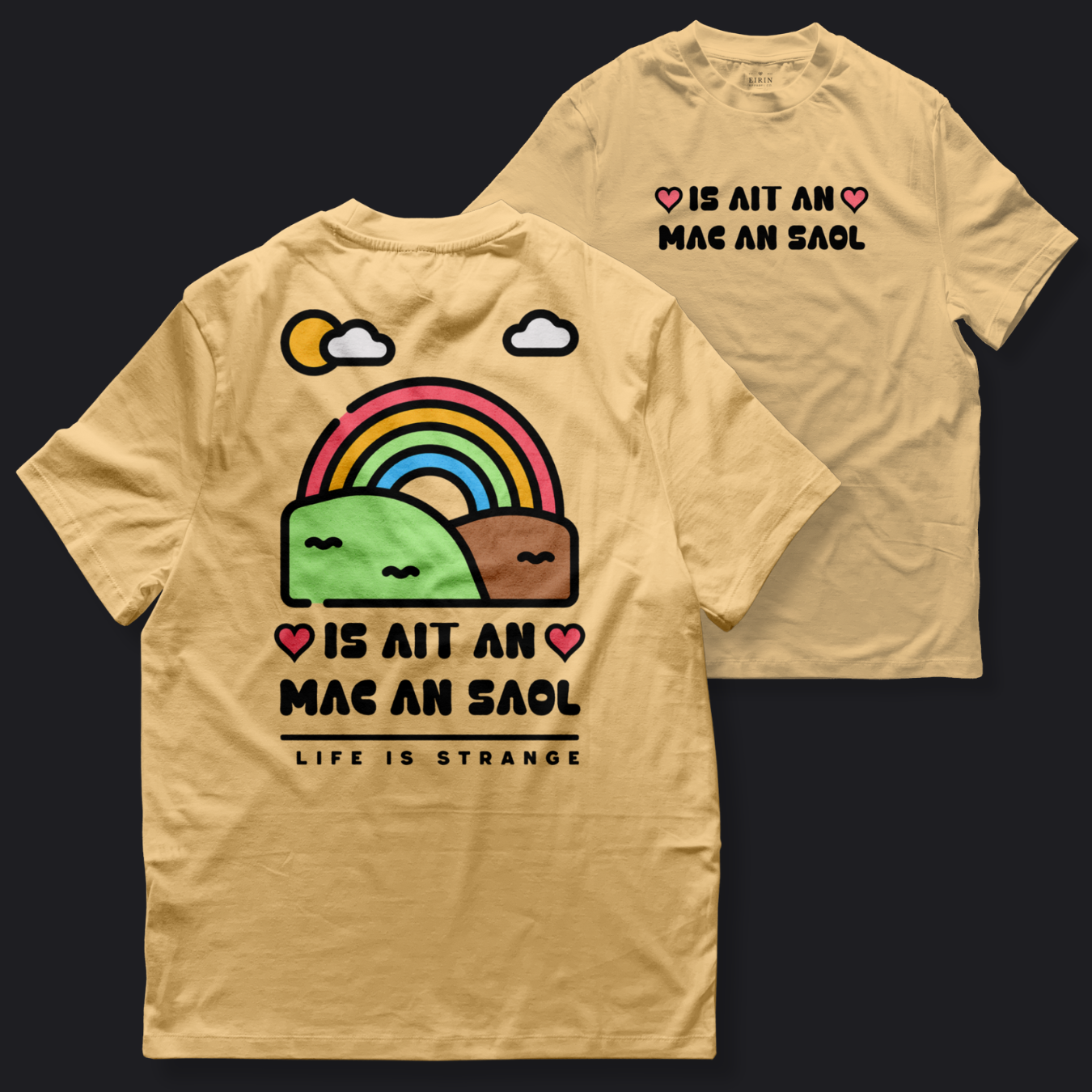 Eirin Apparel Women's T-Shirt Yellow Haze / S Women's 'Life Is Strange' Gaelic T-Shirt (Back Print)