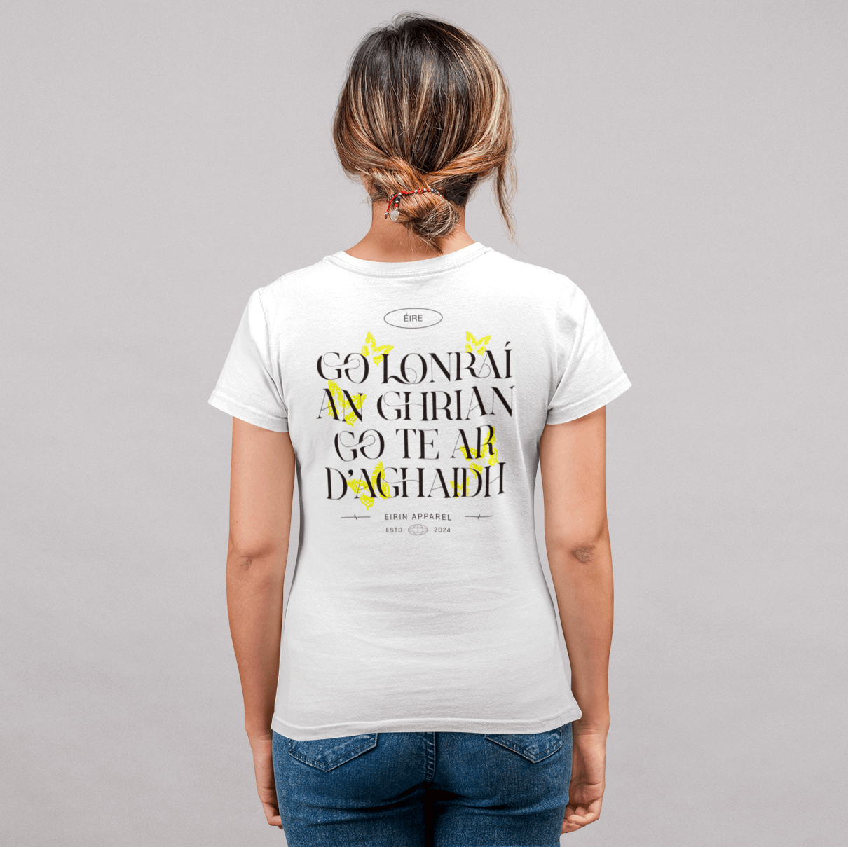 Women's 'May The Sun Shine Warm Upon Your Face' Irish Blessing White T-Shirt