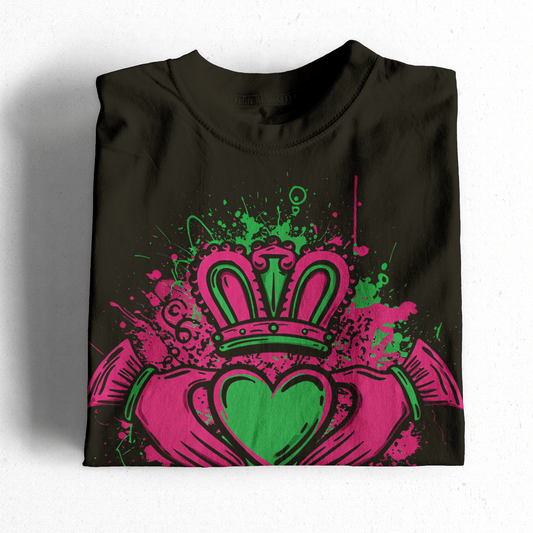 Women's 'Bad Grá' Claddagh Graffiti Oversized T-Shirt