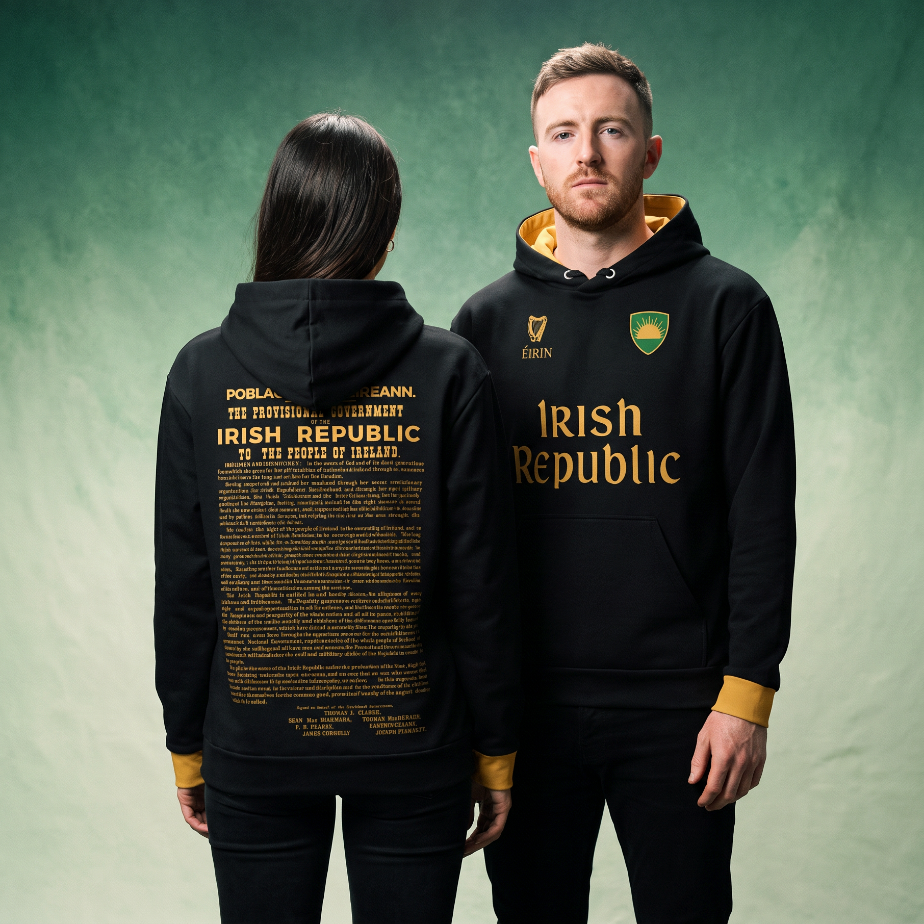 ‘1916 Proclamation’ Hoodie – Black/Gold
