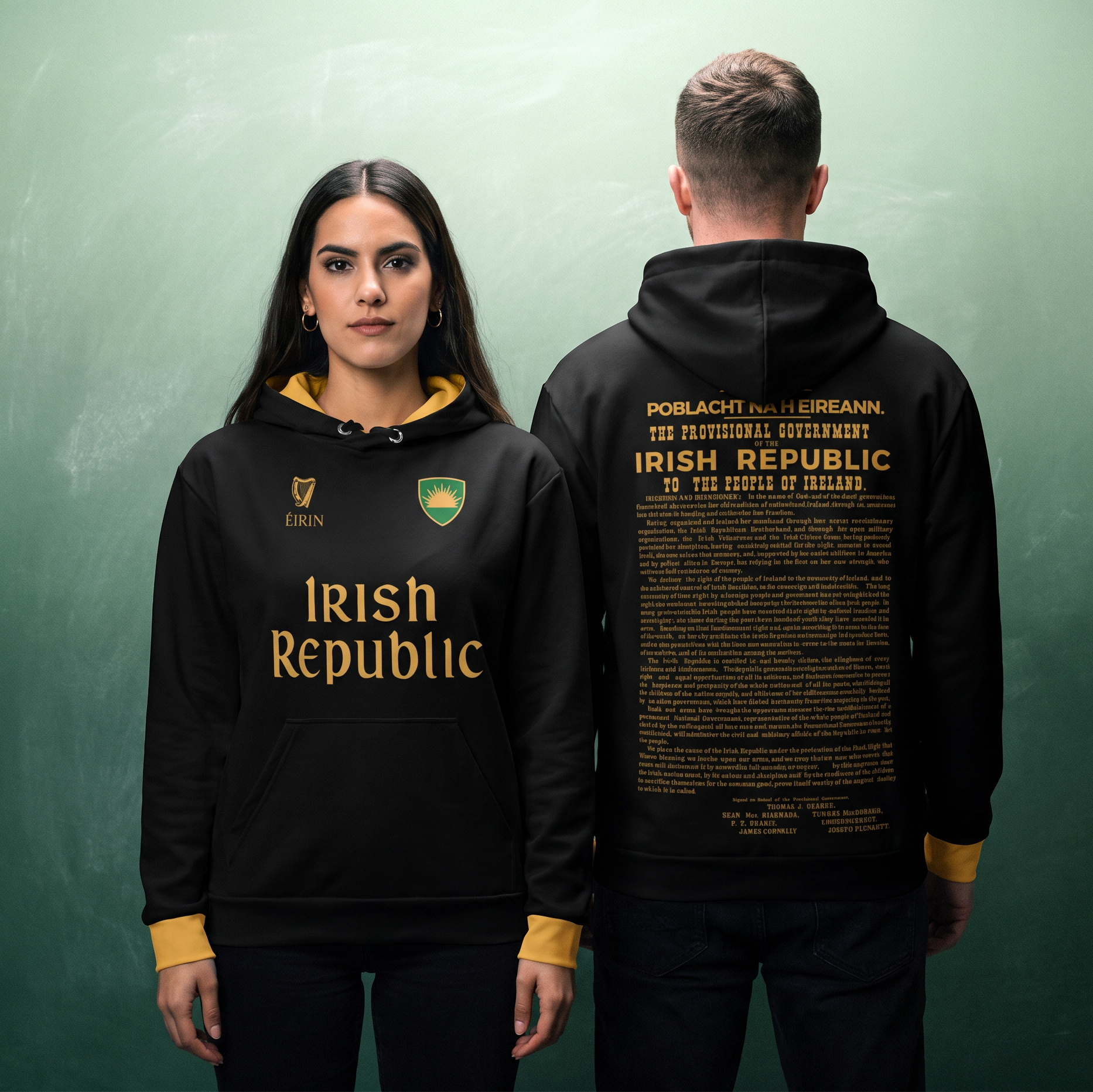 ‘1916 Proclamation’ Hoodie – Black/Gold