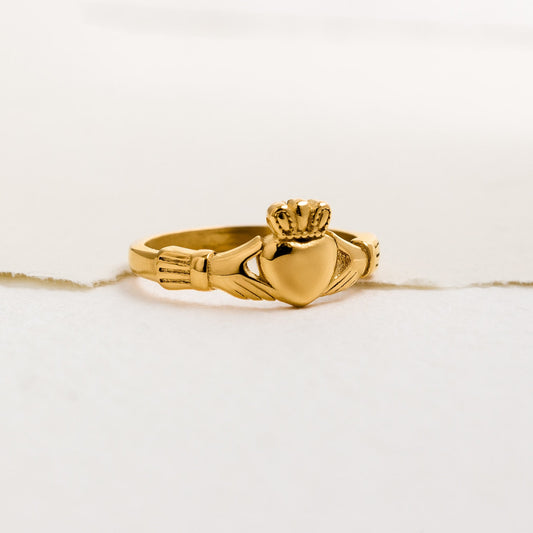 Women's Gold-Plated Claddagh Ring - ‘Suncrest’