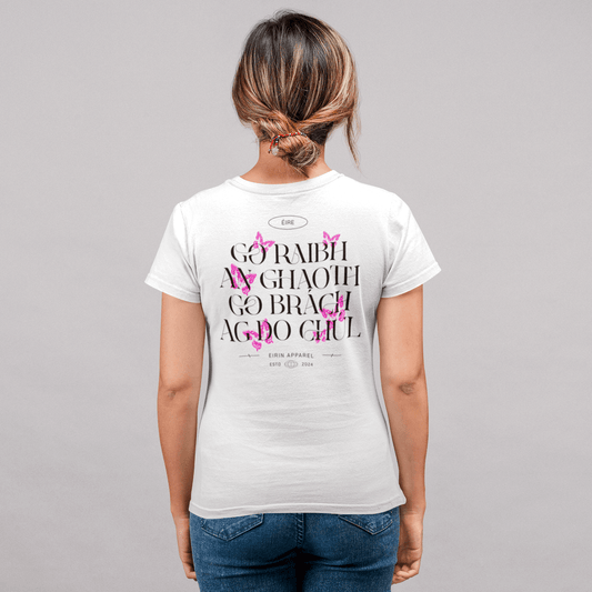 Women's 'May The Wind Always Be At Your Back' Gaeilge SoftStyle White T-Shirt