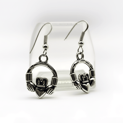Women's Dainty Claddagh Dangle Stainless Steel Earrings - 'Eternalen'