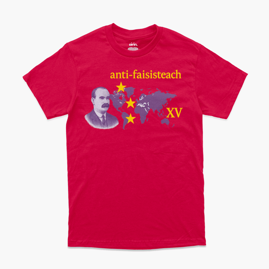 Men's Anti-Fascist James Connolly Tribute T-Shirt - Special Edition (R/Y)