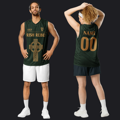 Eirin Apparel Basketball Jersey Eirin 'Irish Rebel' Celtic Cross Basketball Jersey – Personalised Name & Number