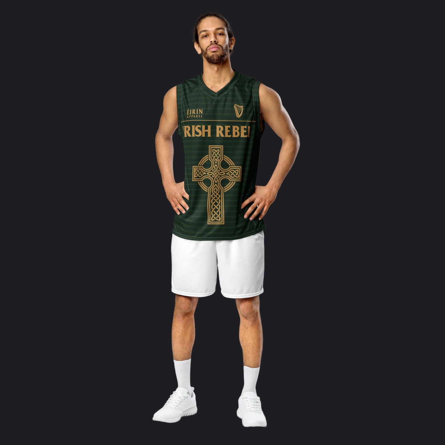 Eirin Apparel Basketball Jersey Eirin 'Irish Rebel' Celtic Cross Basketball Jersey – Personalised Name & Number