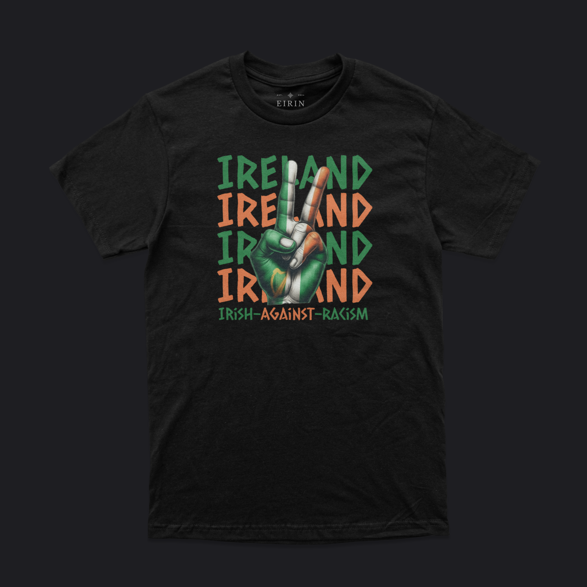 Eirin Apparel Black / S Unisex 'Irish Against Racism' T-Shirt