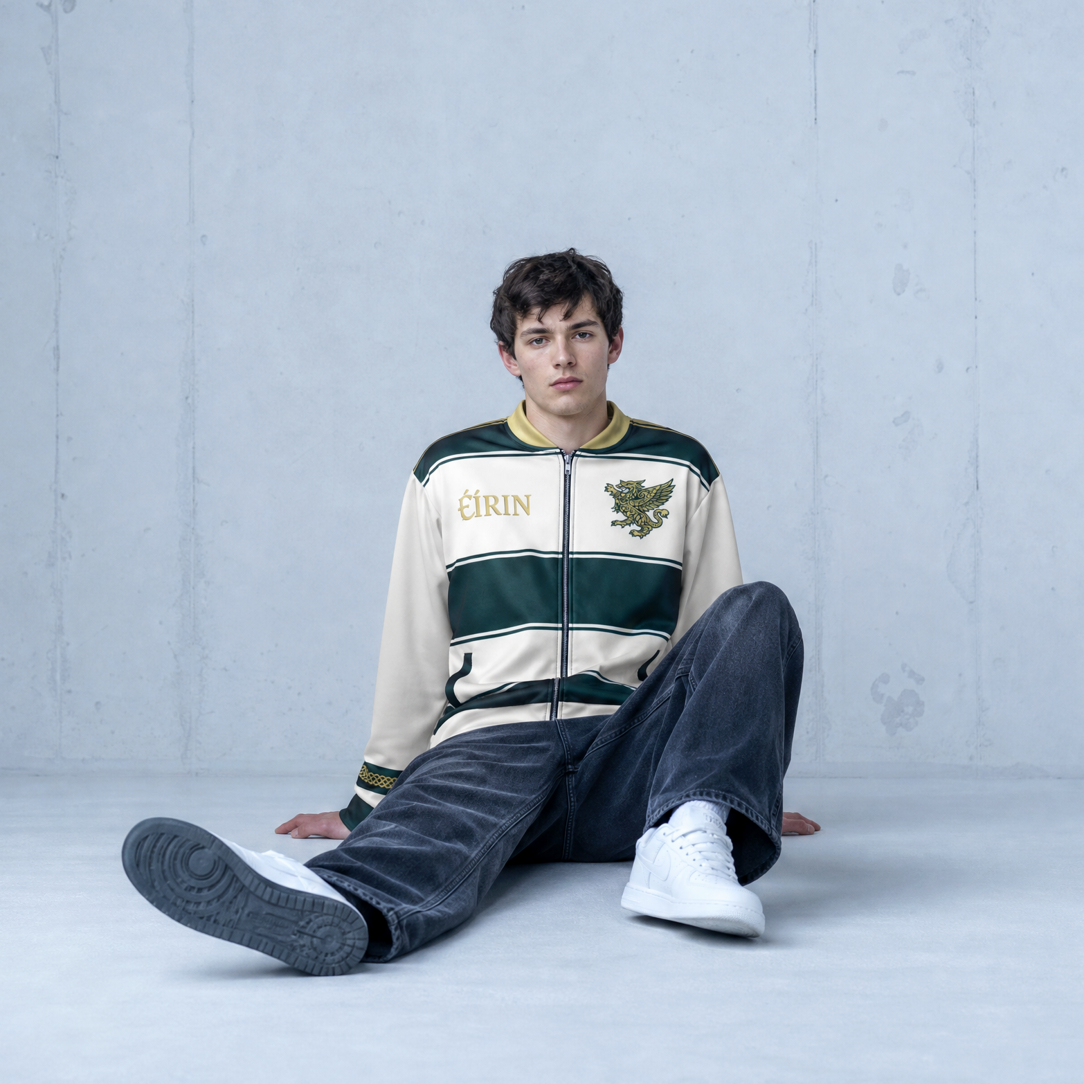 Eirin Apparel Bomber Jacket 'Irish Griffin' Retro Bomber Jacket