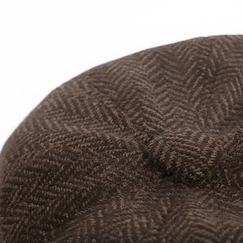 Eirin Apparel Boys Flat Cap Boys’ ‘Rí Óg Herringbone’ Irish Flat Cap – Bracken Cotton