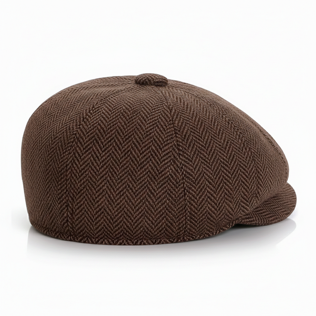 Eirin Apparel Boys Flat Cap Boys’ ‘Rí Óg Herringbone’ Irish Flat Cap – Bracken Cotton