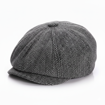 Eirin Apparel Boys Flat Cap Boys’ ‘Rí Óg Herringbone’ Irish Flat Cap – Pebble Cotton