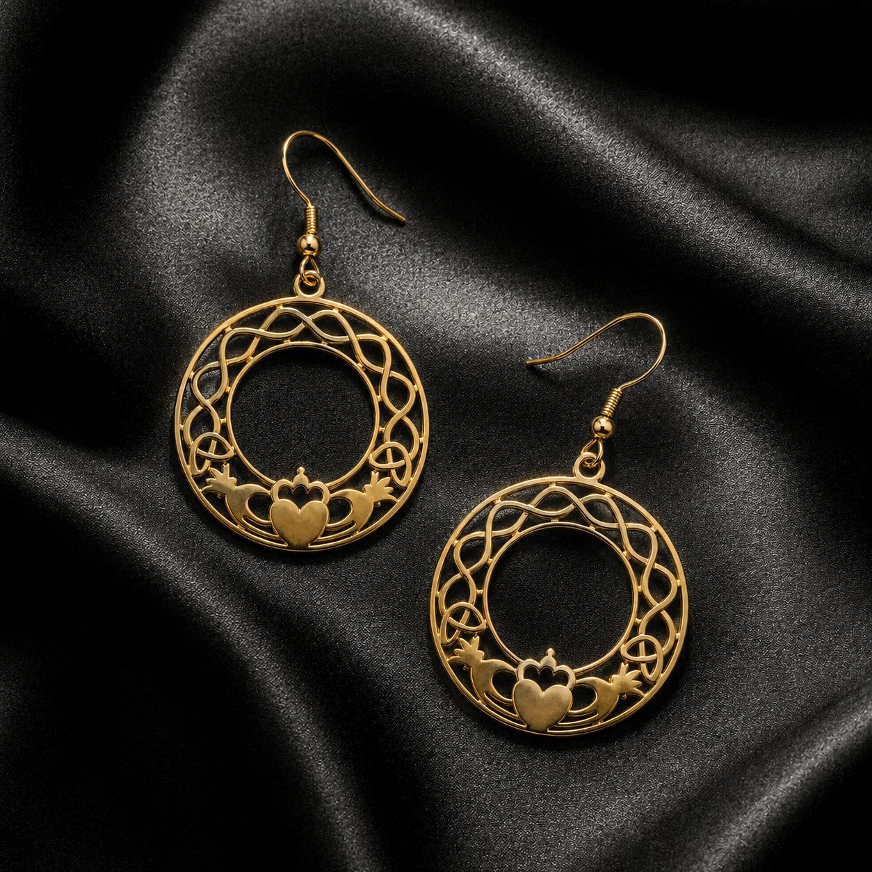 Eirin Apparel Claddagh Earrings Celtic Knot Claddagh Earrings – ‘Fáinne an Ghrá’ (Ring of Love)