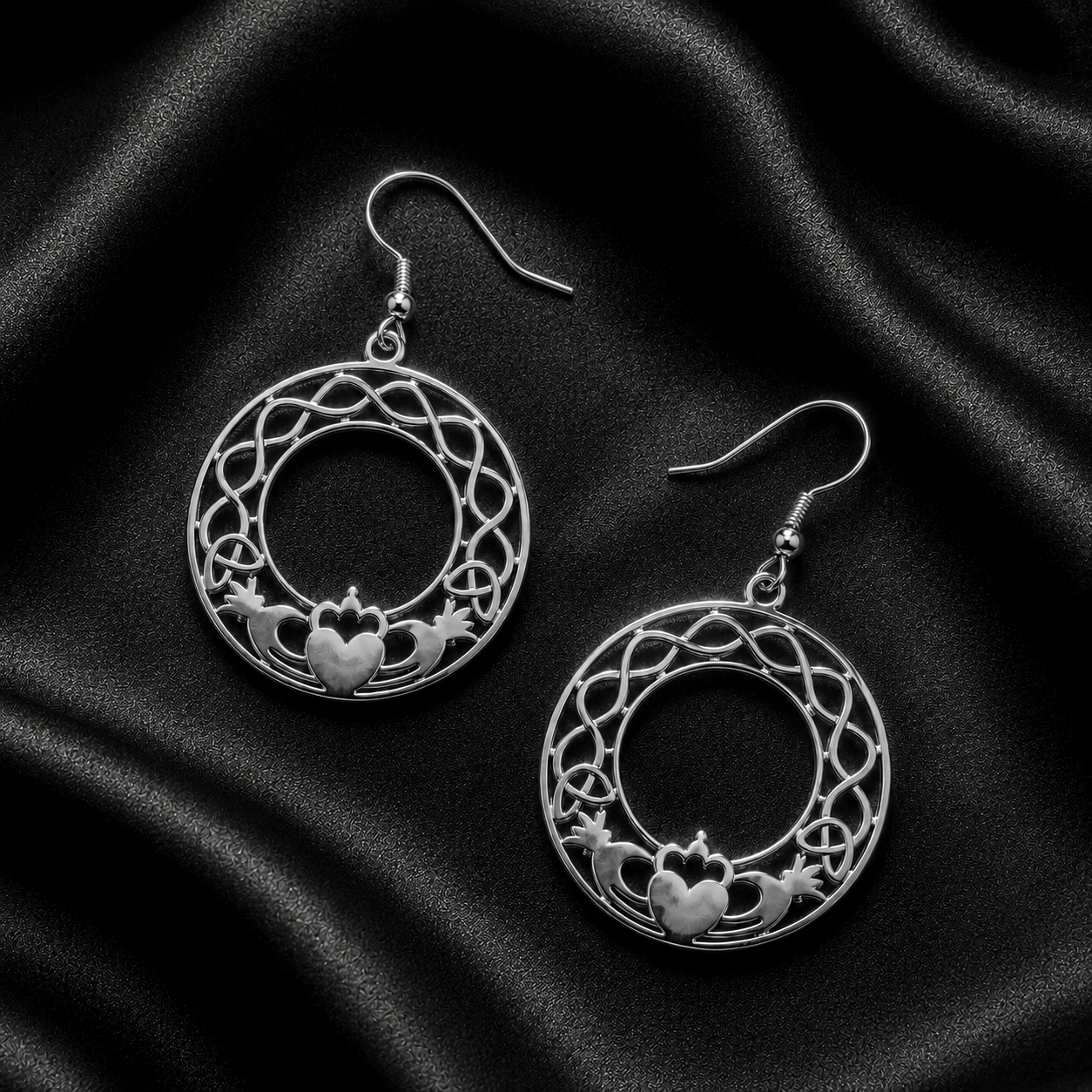 Eirin Apparel Claddagh Earrings Celtic Knot Claddagh Earrings – ‘Fáinne an Ghrá’ (Ring of Love)