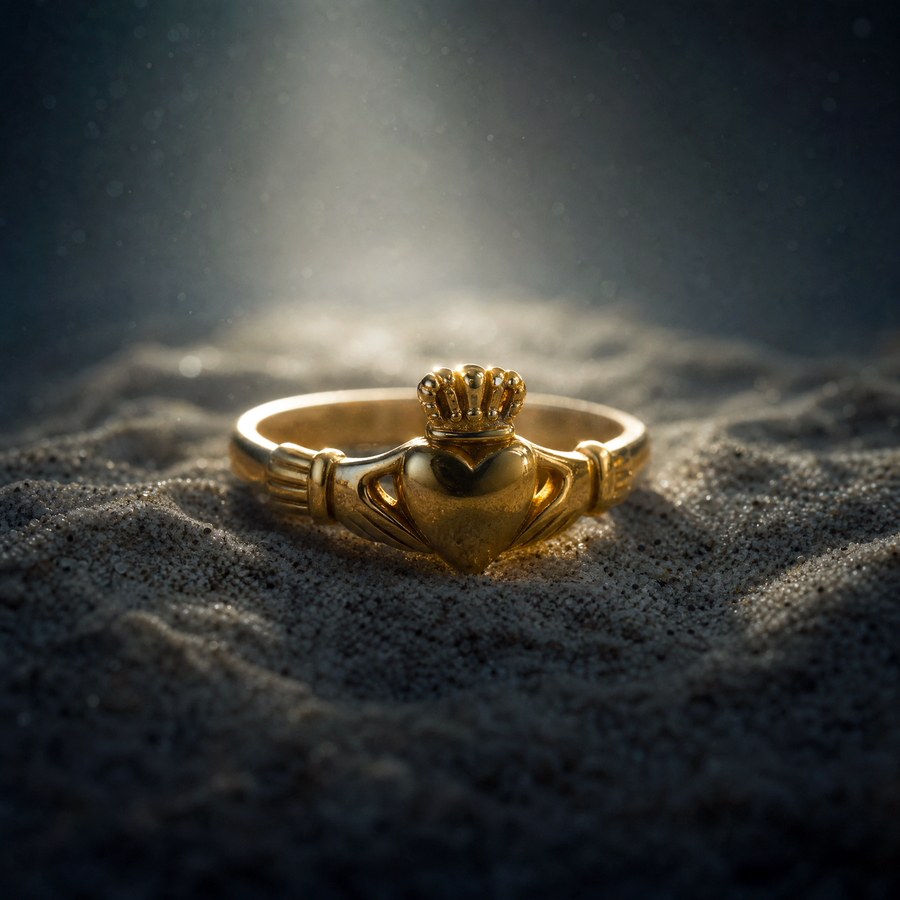 Eirin Apparel Claddagh Ring Women's Gold-Plated Claddagh Ring – ‘Gréine’ (Of the Sun)