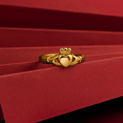 Eirin Apparel Claddagh Ring Women's Gold-Plated Claddagh Ring - ‘Suncrest’