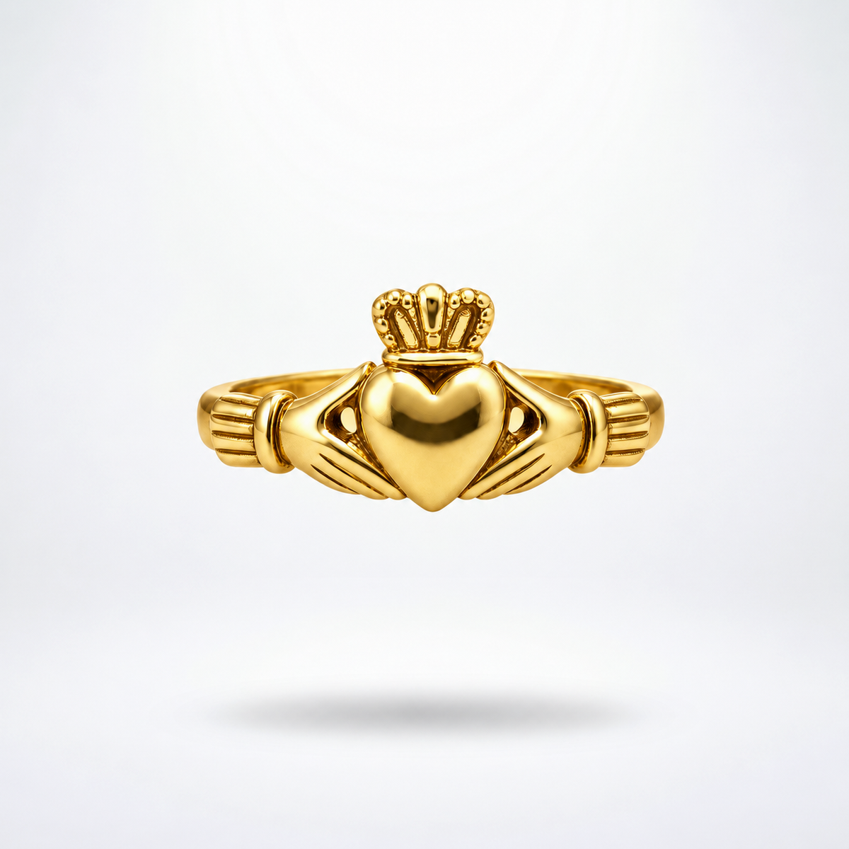 Eirin Apparel Claddagh Ring Women's Gold-Plated Classic Claddagh Ring – ‘Gréine’ (Of the Sun)