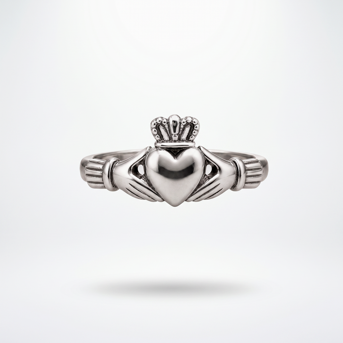 Eirin Apparel Claddagh Ring Women's Silver-Plated Classic Claddagh Ring – ‘Gealaí’ (Moonlight)
