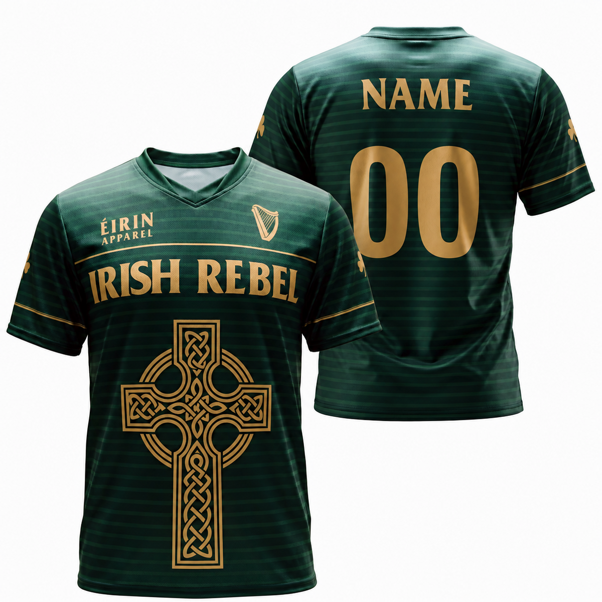 Eirin Apparel Custom Unisex Jersey 'Irish Rebel' Celtic Cross Jersey – Personalised Name & Number