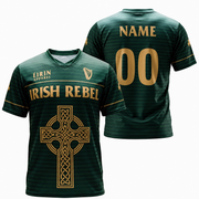 Eirin Apparel Custom Unisex Jersey 'Irish Rebel' Celtic Cross Jersey – Personalised Name & Number