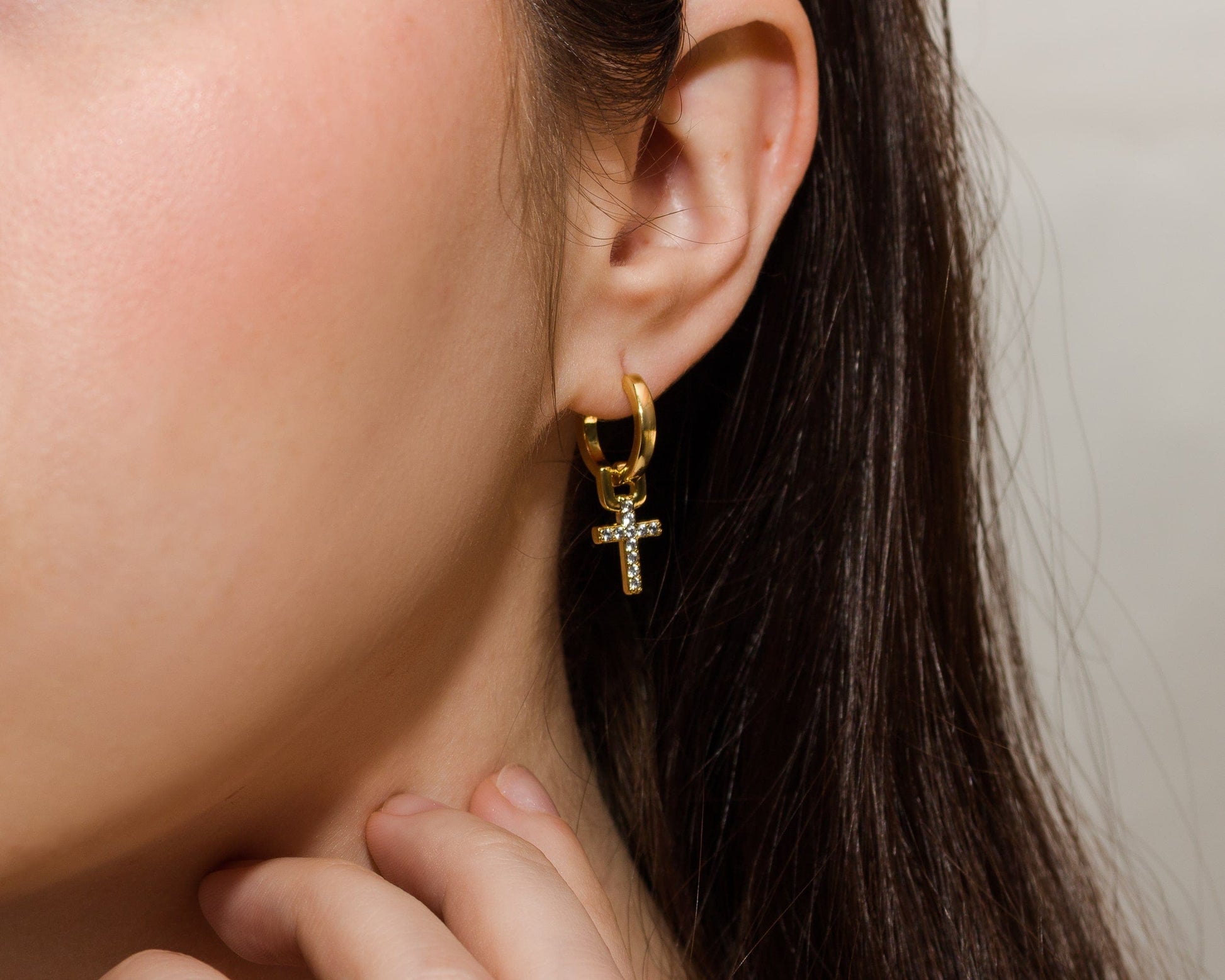 Eirin Apparel Dainty Celtic Cross Earrings Dainty Celtic Cross Gold Dangle Earrings
