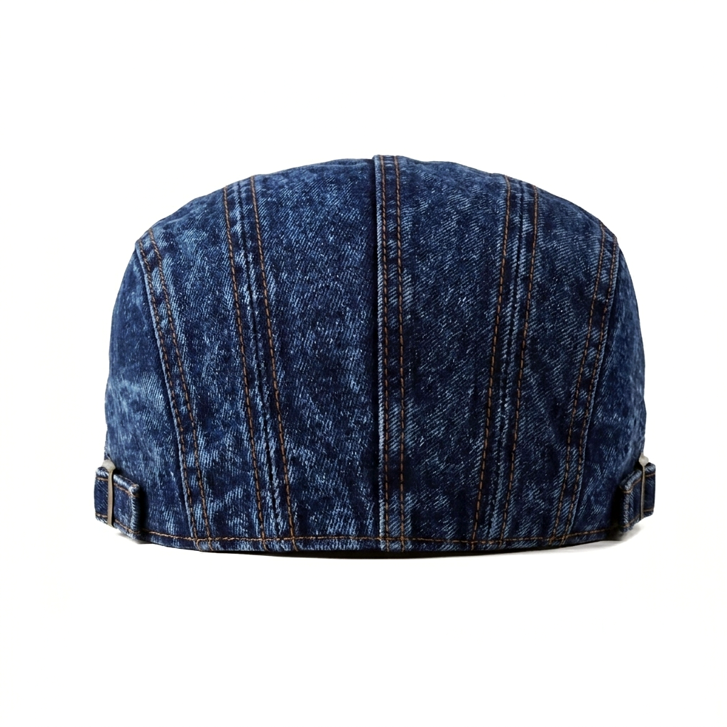 Eirin Apparel Denim Flat Cap Washed Denim Flat Cap – Dark Blue